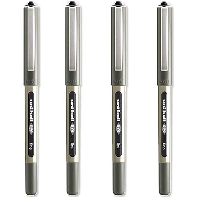 Uni-Ball EYE UB-157E Canetas de ponta redonda de 0,7 mm, preto, embalagem de 4 Uni-Ball EYE UB-157E Canetas de ponta redonda de 0,7 mm, preto, embalagem de 4