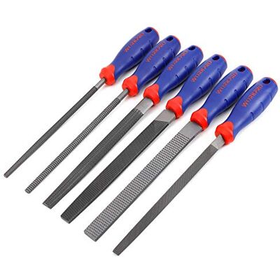 WORKPRO 6 Peças Conjunto de Limas e Escovas 203 mm, Inclui Lima Plana, Triangular, Semi-Redonda, Redonda para Madeira, Metal, Couro, Plástico WORKPRO 6 Peças Conjunto de Limas e Escovas 203 mm, Inclui Lima Plana, Triangular, Semi-Redonda, Redonda para Madeira, Metal, Couro, Plástico