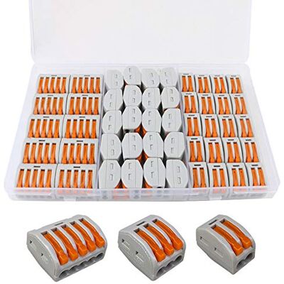 QitinDasen 50 peças Alavanca porca cabo conector Set, conector compacto do condutor, cabo rápido conector mola bloco terminal (KV222-412, KV22-413, KV222-415) QitinDasen 50 peças Alavanca porca cabo conector Set, conector compacto do condutor, cabo rápido conector mola bloco terminal (KV222-412, KV22-413, KV222-415)