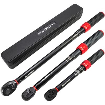 HASKYY Chaves dinamométricas Set 1/4" 3/8" 1/2" 5-25 Nm 20-120 Nm 65-350 Nm 3 peças bicicleta moto motor carro indústria carro chaves de torção HASKYY Chaves dinamométricas Set 1/4" 3/8" 1/2" 5-25 Nm 20-120 Nm 65-350 Nm 3 peças bicicleta moto motor carro indústria carro chaves de torção