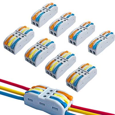 QitinDasen 30 peças KV212 / KV313 Alavanca porca cabo conector Set, bluetooth compacto condutor conector, cabo rápido conector mola bloco terminal (alavanca multicolorida) QitinDasen 30 peças KV212 / KV313 Alavanca porca cabo conector Set, bluetooth compacto condutor conector, cabo rápido conector mola bloco terminal (alavanca multicolorida)