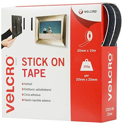 VELCRO Brand Fita adesiva 20mm x 10m Preto VELCRO Brand Fita adesiva 20mm x 10m Preto