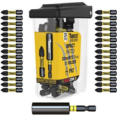 SabreCut 31 pcs 32 mm 60 mm PH2 suporte de ponta de impacto resistente SabreCut 31 pcs 32 mm 60 mm PH2 suporte de ponta de impacto resistente