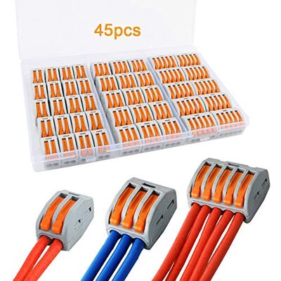 QitinDasen 45 peças Alavanca porca cabo conector Set, conector compacto Conector, cabo rápido conector mola bloco terminal (KV222-412, KV22-413, KV222-413, KV222-415) QitinDasen 45 peças Alavanca porca cabo conector Set, conector compacto Conector, cabo rápido conector mola bloco terminal (KV222-412, KV22-413, KV222-413, KV222-415)