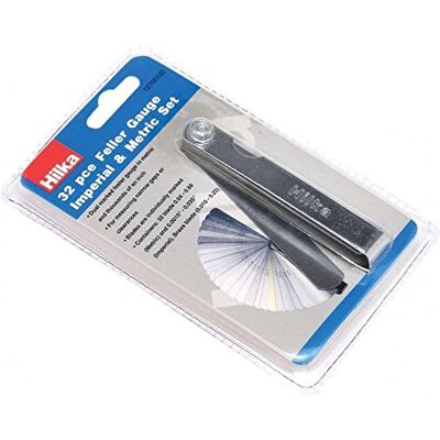 Hilka Tools 32 Feeler Gauge Imperial & Metric Set Hilka Tools 32 Feeler Gauge Imperial & Metric Set