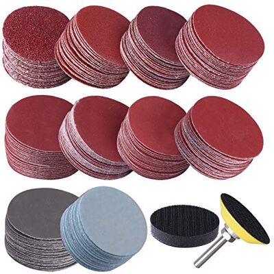 SIQUK 200 unidades discos de lixamento de 50 mm discos Hook and Loop Grão 80 180 240 320 400 600 800 1000 2000 3000 SIQUK 200 unidades discos de lixamento de 50 mm discos Hook and Loop Grão 80 180 240 320 400 600 800 1000 2000 3000