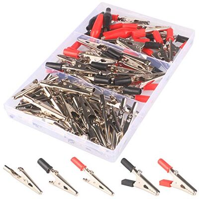 GTIWUNG 60Pcs Pinças de Crocodilo, Pinças de Clipe de Crocodilo, Pinças de Teste de Metal para Trabalhos Elétricos, Pinças de Bateria de Metal, Pinças de Pinça de Crocodilo GTIWUNG 60Pcs Pinças de Crocodilo, Pinças de Clipe de Crocodilo, Pinças de Teste de Metal para Trabalhos Elétricos, Pinças de Bateria de Metal, Pinças de Pinça de Crocodilo