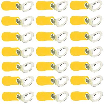 Mintice 100 x anel de cobre amarelo tampa isolado conectores terminais de calibre 10-12 AWG fio encaracolado cabo elétrico crimpador sem fios impermeável M10 Mintice 100 x anel de cobre amarelo tampa isolado conectores terminais de calibre 10-12 AWG fio encaracolado cabo elétrico crimpador sem fios impermeável M10