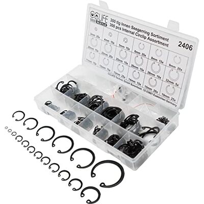 CCLIFE 300 peças anéis de segurança exteriores, 18 tamanhos, Ø 3-32 mm, anéis circlip oficina CCLIFE 300 peças anéis de segurança exteriores, 18 tamanhos, Ø 3-32 mm, anéis circlip oficina