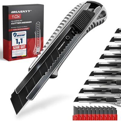 HASKYY Kit profissional de 10 cortes + 100 folhas SK5 18 mm conjunto completo com sistema HASKYY Kit profissional de 10 cortes + 100 folhas SK5 18 mm conjunto completo com sistema