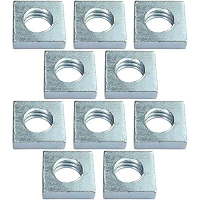 AERZETIX C49558 Porcas quadradas M6, 10,0 x 3,0 mm Conjunto de 10, plano de perfil baixo, rosca métrica feminina, aço carbono AERZETIX C49558 Porcas quadradas M6, 10,0 x 3,0 mm Conjunto de 10, plano de perfil baixo, rosca métrica feminina, aço carbono