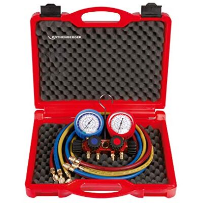 Conjunto de manômetros Rothenberger 2 vias R22-R407C Conjunto de manômetros Rothenberger 2 vias R22-R407C