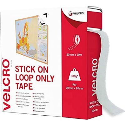 VELCRO Brand fita de velcro adesiva 20 mm x 10 m Branco VELCRO Brand fita de velcro adesiva 20 mm x 10 m Branco