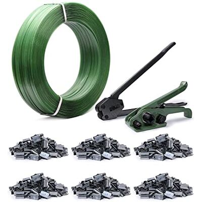 U.S. Solid Kit de tensores para cintas de embalagem para trabalhos pesados, ferramenta de cintagem de paletes, 600 selos metálicos, rolo de cintas PET de 600 m U.S. Solid Kit de tensores para cintas de embalagem para trabalhos pesados, ferramenta de cintagem de paletes, 600 selos metálicos, rolo de cintas PET de 600 m