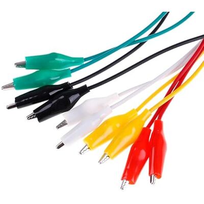 CABLEPELADO Cabos com pinça de crocodilo para testes Cabos de medição para testes Pinças de Dupla Ponta Pinças de crocodilo Cabos de fio Contém 10 cabos 50 cm Multicor CABLEPELADO Cabos com pinça de crocodilo para testes Cabos de medição para testes Pinças de Dupla Ponta Pinças de crocodilo Cabos de fio Contém 10 cabos 50 cm Multicor