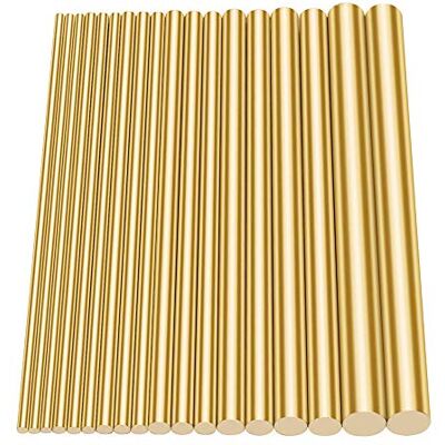 Glarks DOSNTO 18Pcs Barras de Latão Sólidas Redondas para Torno, Variadas para Ferramentas de Artesanato DIY, Diâmetro 2,5-8mm Comprimento 100mm Glarks DOSNTO 18Pcs Barras de Latão Sólidas Redondas para Torno, Variadas para Ferramentas de Artesanato DIY, Diâmetro 2,5-8mm Comprimento 100mm