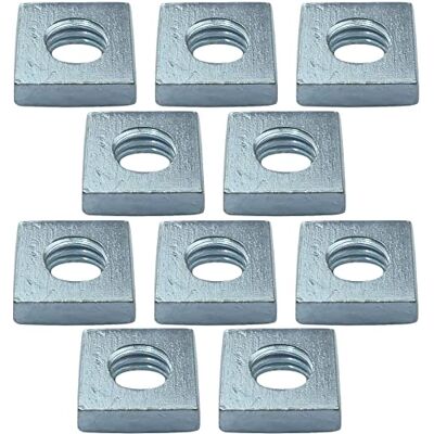 AERZETIX , C49556, porcas quadradas, M3 planas, perfil baixo, 6,0 x 2,0 mm Conjunto de 10, rosca métrica feminina, aço carbono AERZETIX , C49556, porcas quadradas, M3 planas, perfil baixo, 6,0 x 2,0 mm Conjunto de 10, rosca métrica feminina, aço carbono