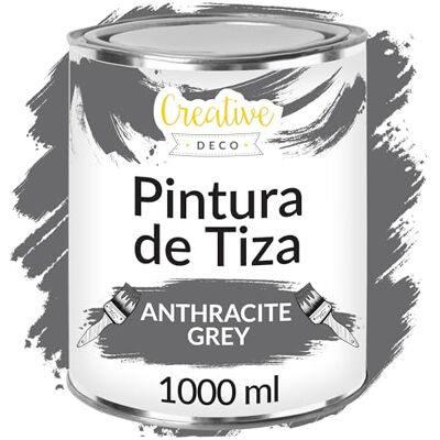 Creative Deco 1L Tinta de Giz Cinza para Móveis - Tinta Creative Deco 1L Tinta de Giz Cinza para Móveis - Tinta