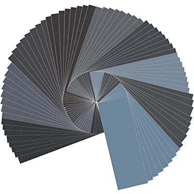 QIMEI-SHOP Papel de lixa seco água 400 600 800 1000 1200 1500 2000 2500 3000 grão variado 20 x 9,3 cm para lixamento de automóveis móveis madeira metais 72 peças QIMEI-SHOP Papel de lixa seco água 400 600 800 1000 1200 1500 2000 2500 3000 grão variado 20 x 9,3 cm para lixamento de automóveis móveis madeira metais 72 peças