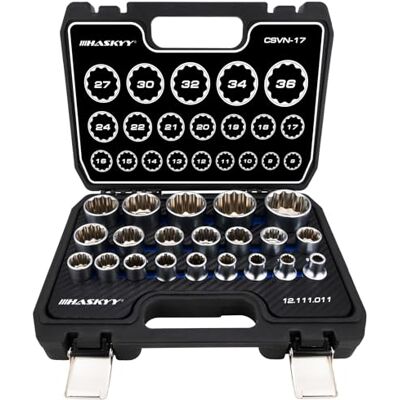 HASKYY Profissionais Conjunto de chaves de caixa multidentes I 21 peças Kit de ferramentas I 6 chaves Kant XZN Torx I Conjunto de chaves Sistema HASKYY Profissionais Conjunto de chaves de caixa multidentes I 21 peças Kit de ferramentas I 6 chaves Kant XZN Torx I Conjunto de chaves Sistema