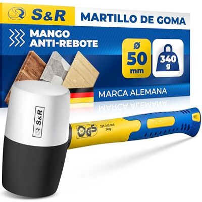 S&R Martelo de borracha martelo de borracha Maço de borracha Maça albanil preto e branco 340 g / 50 mm Maço azulejos, campismo, cofragador S&R Martelo de borracha martelo de borracha Maço de borracha Maça albanil preto e branco 340 g / 50 mm Maço azulejos, campismo, cofragador