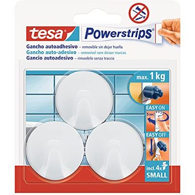 tesa 57577-0001-01-Ganchos S círculo Powerstrips até 1 kg, branco tesa 57577-0001-01-Ganchos S círculo Powerstrips até 1 kg, branco