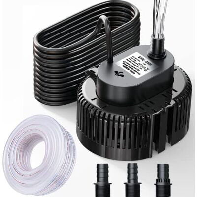 Lnicez Bomba submersível para piscinas, barcos, caves, lagoas de jardim, bomba de água de resíduos com mangueira de drenagem e cabo de alimentação extralongo de 25 pés, bomba de água para aquário (preto) Lnicez Bomba submersível para piscinas, barcos, caves, lagoas de jardim, bomba de água de resíduos com mangueira de drenagem e cabo de alimentação extralongo de 25 pés, bomba de água para aquário (preto)
