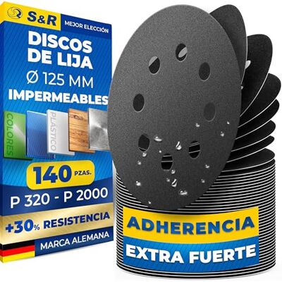 S&R 140 discos 125 mm papel de lixa de água abrasivo P320-2000 lixadeira orbital lixa impermeável para carro metal madeira aço inoxidável S&R 140 discos 125 mm papel de lixa de água abrasivo P320-2000 lixadeira orbital lixa impermeável para carro metal madeira aço inoxidável