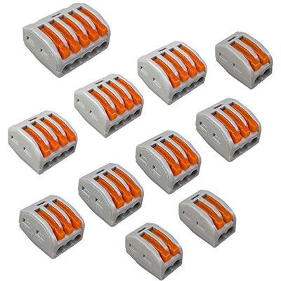QitinDasen 45 peças Alavanca porca cabo conector Set, conector compacto conector, cabo rápido conector mola bloco terminal (KV222-412/413 / 414/415) QitinDasen 45 peças Alavanca porca cabo conector Set, conector compacto conector, cabo rápido conector mola bloco terminal (KV222-412/413 / 414/415)