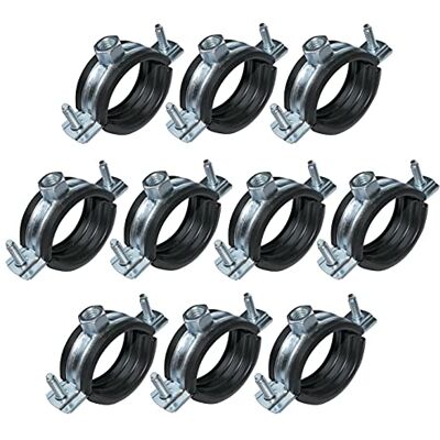 AERZETIX Conjunto de 10 Abraçadeira isofónica suporte de fixação com junta para tubo Ø 1/2'' 20-23 mm DIN EN 10111 em aço galvanizado para aparafusar М8 AERZETIX Conjunto de 10 Abraçadeira isofónica suporte de fixação com junta para tubo Ø 1/2'' 20-23 mm DIN EN 10111 em aço galvanizado para aparafusar М8