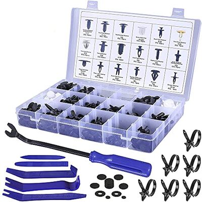 MMOBIEL 447 peças, conjunto de pinças de rebite carroçaria com conjunto de ferramentas para remover fixadores, ferramenta de remoção automática para painel de carro, para-choques MMOBIEL 447 peças, conjunto de pinças de rebite carroçaria com conjunto de ferramentas para remover fixadores, ferramenta de remoção automática para painel de carro, para-choques