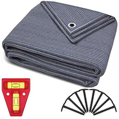 smartpeas Tapete de toldo chão de polietileno (Hdpe) com ilhoses de aço inoxidável robusto e lavável com saco e 8 T cavilhas +1 x nível de bolha cruzada smartpeas Tapete de toldo chão de polietileno (Hdpe) com ilhoses de aço inoxidável robusto e lavável com saco e 8 T cavilhas +1 x nível de bolha cruzada