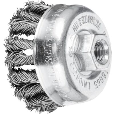 PFERD Escova de arame com copo 65 millimeters, largura 22 millimeters, fio entrançado Combitwist aço 0,50, rosca M14 x 2 PFERD Escova de arame com copo 65 millimeters, largura 22 millimeters, fio entrançado Combitwist aço 0,50, rosca M14 x 2