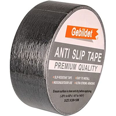 Gebildet Fita antiderrapante de segurança antideslizante fita adesiva com reforço (5cm/10M) Preto Gebildet Fita antiderrapante de segurança antideslizante fita adesiva com reforço (5cm/10M) Preto
