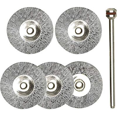 PROXXON 2228952 2228952-Jogo escovas roda aço (5 u), metal, 22 mm PROXXON 2228952 2228952-Jogo escovas roda aço (5 u), metal, 22 mm