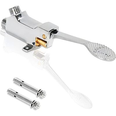 LukLoy Válvula de Pedal Simples para Chão , Válvula de Água Operada com o Pé em Cromo Polido para Cozinha e Banheiro (1 pacote) LukLoy Válvula de Pedal Simples para Chão , Válvula de Água Operada com o Pé em Cromo Polido para Cozinha e Banheiro (1 pacote)
