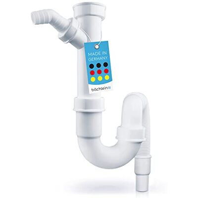 Bächlein Sifão Tubular Flexível para Lava-louça, Armadilha de Odores com Conexão de Aparelho Simples, G 1 1/2 Bächlein Sifão Tubular Flexível para Lava-louça, Armadilha de Odores com Conexão de Aparelho Simples, G 1 1/2