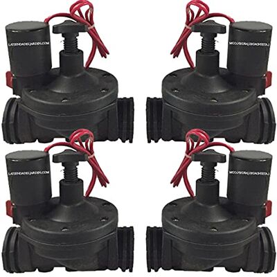 Conjunto de 4 eletroválvulas de irrigação 1'' 24V com regulador de fluxo - Válvula de irrigação Conjunto de 4 eletroválvulas de irrigação 1'' 24V com regulador de fluxo - Válvula de irrigação