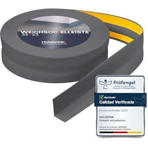 HOLZBRINK Rodapé PVC adesivo 32x23mm, 15 m Rodapé flexível para acabamento de bancadas de cozinha, móveis de banheiro Perfil de PVC Cor: cinza escuro HOLZBRINK Rodapé PVC adesivo 32x23mm, 15 m Rodapé flexível para acabamento de bancadas de cozinha, móveis de banheiro Perfil de PVC Cor: cinza escuro