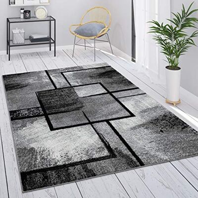 Paco Home Tapete sala cinzento vintage cabelo curto motivo geométrico abstrato, tamanho: 200 x 290 cm, cor: cinzento 4 Paco Home Tapete sala cinzento vintage cabelo curto motivo geométrico abstrato, tamanho: 200 x 290 cm, cor: cinzento 4