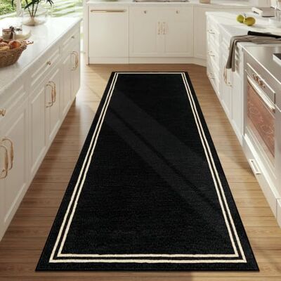 YosetomhLvey Tapete de cozinha lavável antiderrapante 100 x 250 cm, preto tapetes de corredor compridos, tapete de cozinha, tapete absorvente tapete para cozinha, sala de jantar, corredor, entrada, quarto, sala YosetomhLvey Tapete de cozinha lavável antiderrapante 100 x 250 cm, preto tapetes de corredor compridos, tapete de cozinha, tapete absorvente tapete para cozinha, sala de jantar, corredor, entrada, quarto, sala