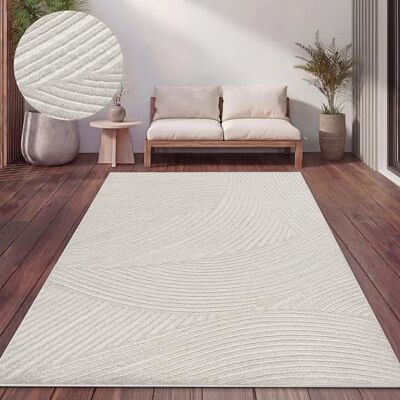 Paco Home Tapete sala de estar de quarto cozinha exterior terraço jardim motivo nórdico boho chique liso, tamanho: 160 x 220 cm, cor: creme 5 Paco Home Tapete sala de estar de quarto cozinha exterior terraço jardim motivo nórdico boho chique liso, tamanho: 160 x 220 cm, cor: creme 5