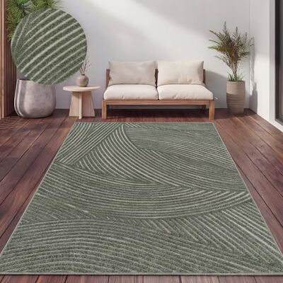 Paco Home Tapete sala de estar de quarto cozinha exterior terraço jardim motivo nórdico boho chique liso, tamanho: 160 x 220 cm, cor: verde 2 Paco Home Tapete sala de estar de quarto cozinha exterior terraço jardim motivo nórdico boho chique liso, tamanho: 160 x 220 cm, cor: verde 2
