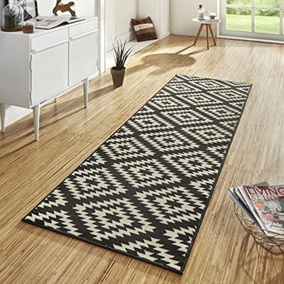 Hanse Home Designer Caminho de veludo nórdico, polipropileno, preto, 80 x 250 x 0,9 cm Hanse Home Designer Caminho de veludo nórdico, polipropileno, preto, 80 x 250 x 0,9 cm