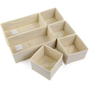 NEWSTYLE Organizador gavetas 6 unidades caixas de armazenamento dobráveis de tecido para guardar roupas, caixas organizadoras de armazenamento de gavetas divisores para sutiãs, meias, roupa interior (bege) NEWSTYLE Organizador gavetas 6 unidades caixas de armazenamento dobráveis de tecido para guardar roupas, caixas organizadoras de armazenamento de gavetas divisores para sutiãs, meias, roupa interior (bege)