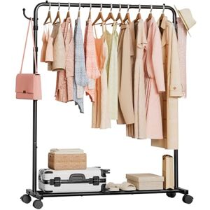 YORBAY Roupa com Rodas e Altura Ajustável: Resistente Cabide de Metal com Prateleira para Bagagem Organizador de Roupa que Economiza Espaço para Quarto de Lavandaria e Loja (117,5 cm) YORBAY Roupa com Rodas e Altura Ajustável: Resistente Cabide de Metal com Prateleira para Bagagem Organizador de Roupa que Economiza Espaço para Quarto de Lavandaria e Loja (117,5 cm)