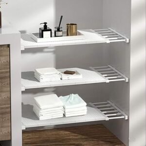 Homieco Prateleira de armário extensível estante de armazenamento prateleira de divisão ajustável guarda-roupa compartimento separador bricolage organizador para cozinha casa de banho e quarto (branco, (W) 42 cm (L)38-55 cm) Homieco Prateleira de armário extensível estante de armazenamento prateleira de divisão ajustável guarda-roupa compartimento separador bricolage organizador para cozinha casa de banho e quarto (branco, (W) 42 cm (L)38-55 cm)