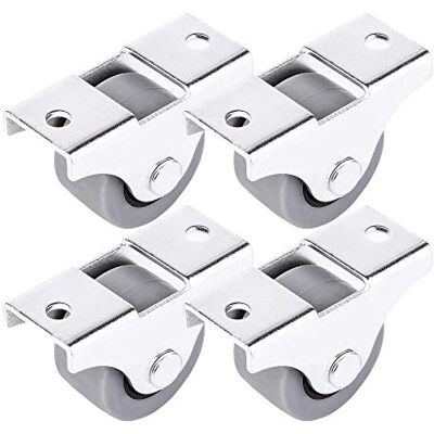 Diforma (Pacote de 4) roda de borracha de 25 mm de plástico com placa de metal conjunto de eletrodomésticos para móveis Diforma (Pacote de 4) roda de borracha de 25 mm de plástico com placa de metal conjunto de eletrodomésticos para móveis
