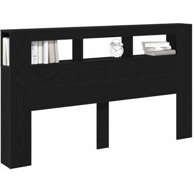 Vidaxl Cabeceira de Carvalho Preto com Luzes LED 180x18,5x103,5 cm Vidaxl Cabeceira de Carvalho Preto com Luzes LED 180x18,5x103,5 cm