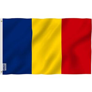 Anley Fly Breeze 3 x 5 pés bandeira da Roménia cor viva e resistente ao desbotamento UV, cabeçalho de lona e costura dupla bandeiras romenas poliéster com arruelas Anley Fly Breeze 3 x 5 pés bandeira da Roménia cor viva e resistente ao desbotamento UV, cabeçalho de lona e costura dupla bandeiras romenas poliéster com arruelas